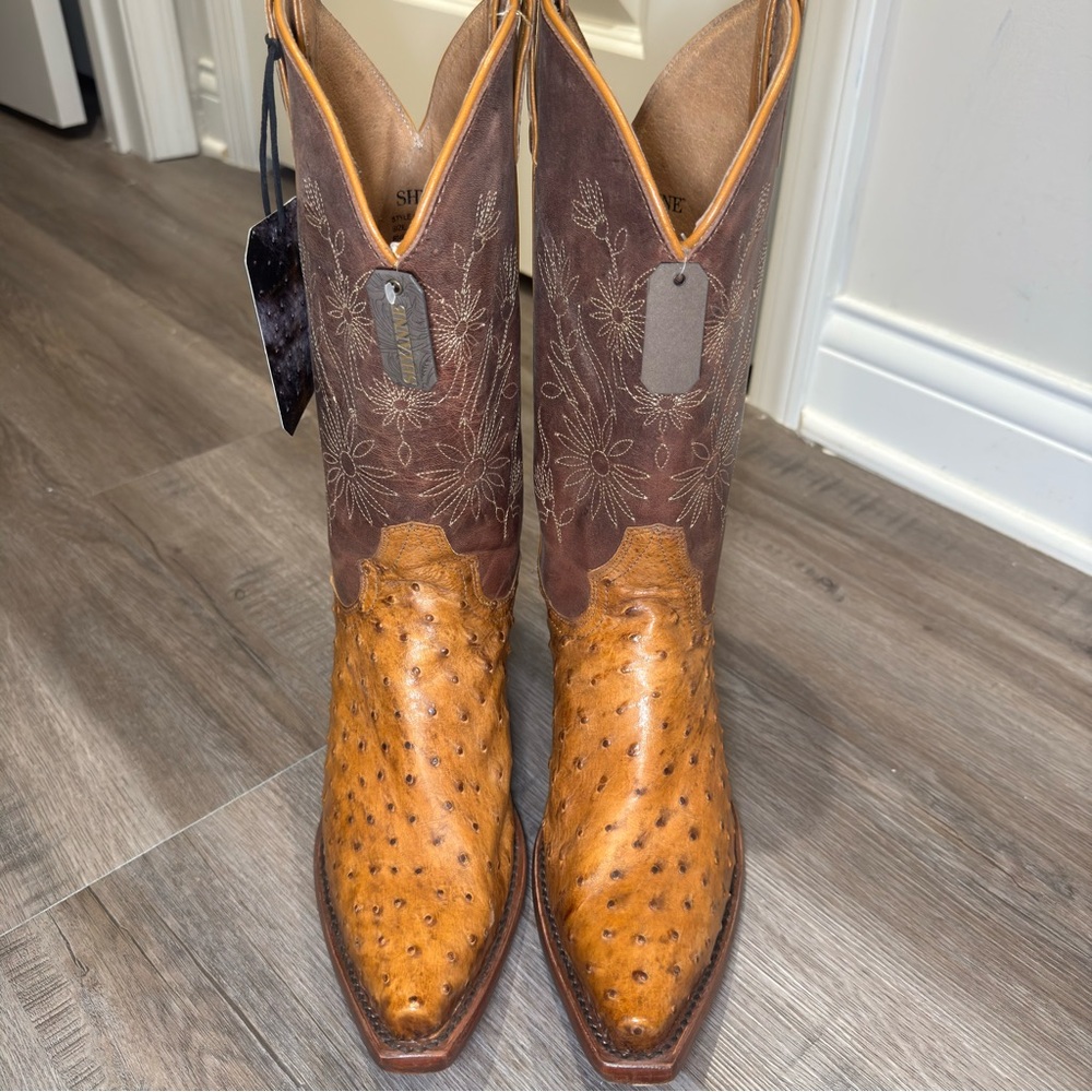 Shyanne Daisie Exotic Ostrich Full Quill Western Cowboy Boots - Picture 5 of 13
